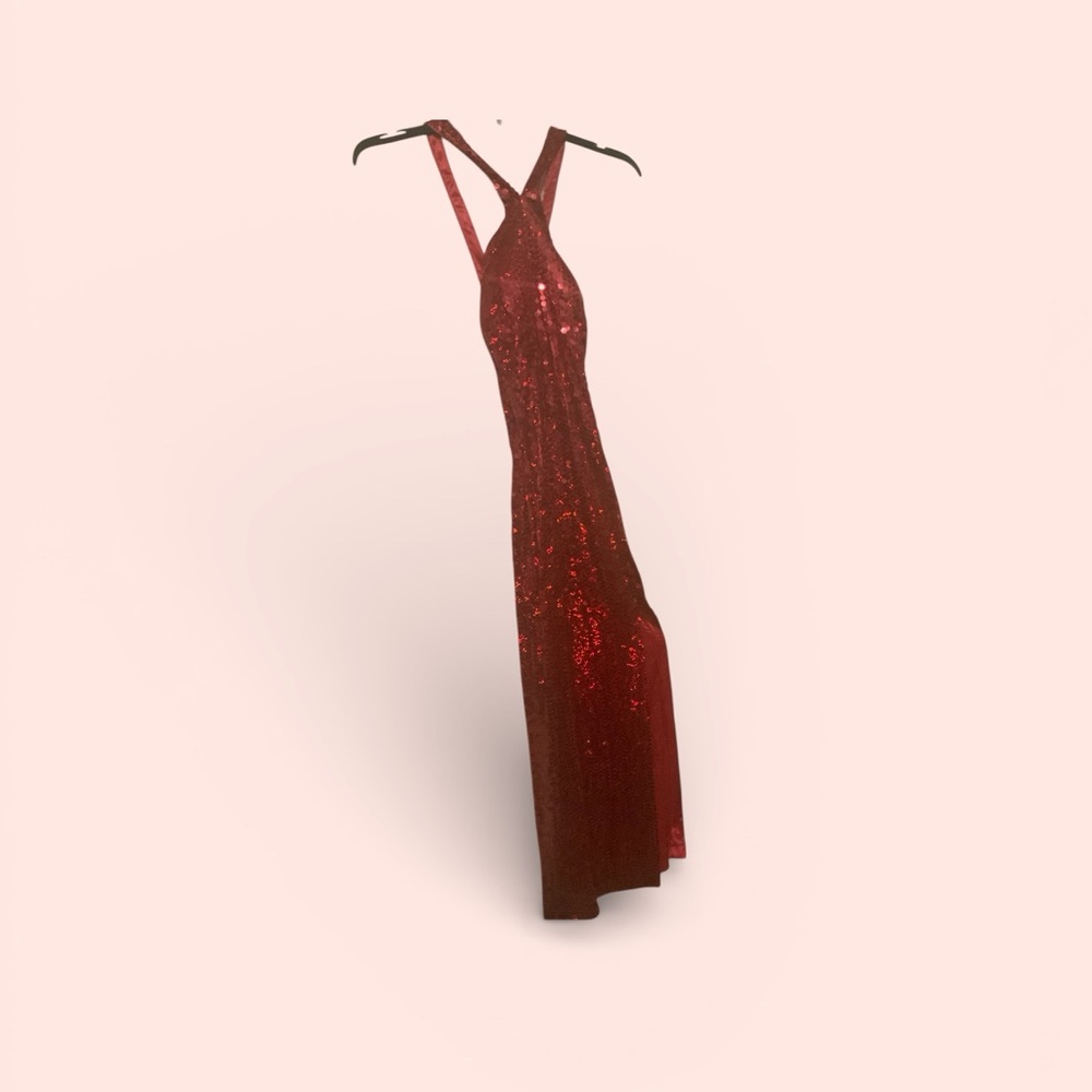 Papell Boutique Elegant Red Sequin Dress